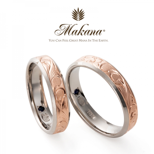 ゴールドとプラチナの結婚指輪マカナのレイヤータイプ