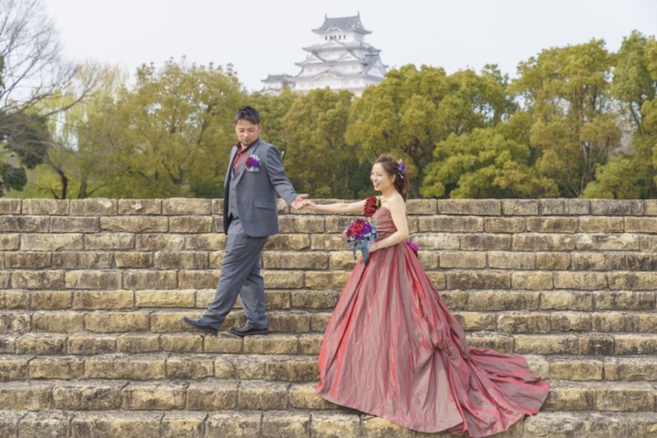 桜のフォトウエディング～姫路城を背景に～