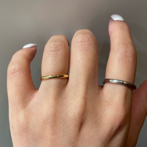 姫路の細身・華奢な結婚指輪で鍛造製法のFISCHERの指輪