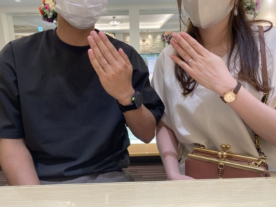 兵庫県高砂市「IDEALPlusfort」の婚約指輪と「ひな」の結婚指輪をご成約頂きました