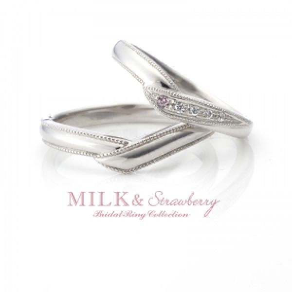 結婚指輪の形の選び方について　Milk＆Strawberry　V字タイプ