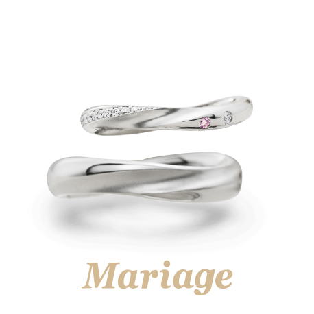 ウェーブの結婚指輪　Mariage　メール