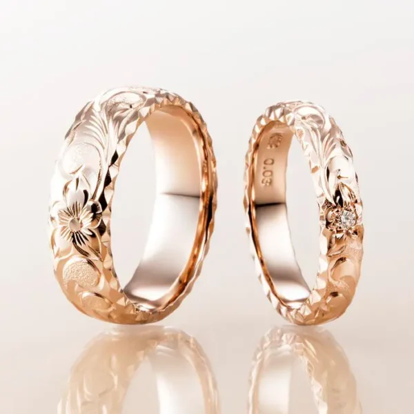 姫路市　ハワイアンジュエリー　マカナの結婚指輪
BARREL TYPE　バレルタイプ　ピンクゴールド