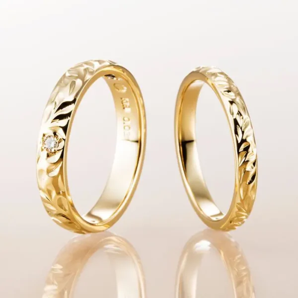 姫路市　ハワイアンジュエリー　マカナの結婚指輪
BARREL TYPE　バレルタイプ　イエローゴールド