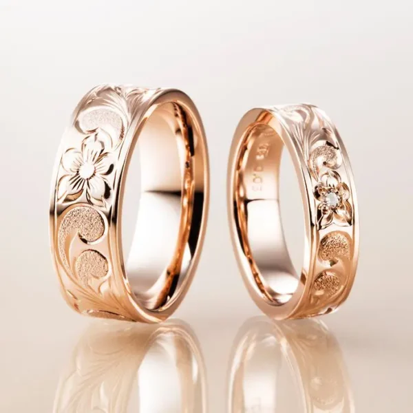 姫路市　ハワイアンジュエリー　マカナの結婚指輪
 FLAT TYPE　フラットタイプ　ピンクゴールド