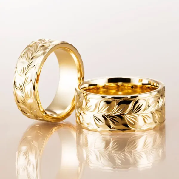 姫路市　ハワイアンジュエリー　マカナの結婚指輪
 FLAT TYPE　フラットタイプ　イエローゴールド