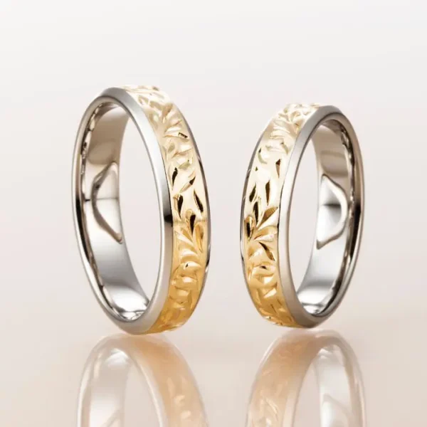 姫路市　ハワイアンジュエリー　マカナの結婚指輪
LAYER TYPE　レイヤータイプ　コンビリング　イエローゴールド×ホワイトゴールド