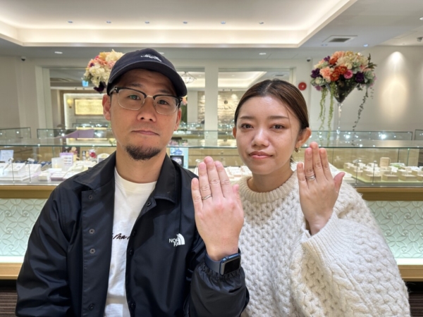 兵庫県姫路市からご来店「パヴェオショコラ」婚約指輪「クワンドマリアージュ」結婚指輪をご成約