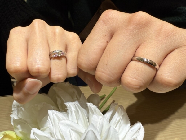 神戸市からご来店「Mariage ent」の婚約指輪「Pilot Bridal」の結婚指輪をご成約