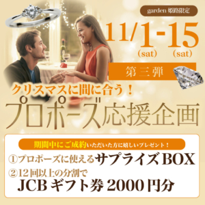 クリスマスに間に合う！プロポーズ応援企画【第3弾】