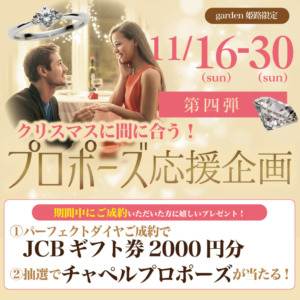 クリスマスに間に合う！プロポーズ応援企画【第4弾】