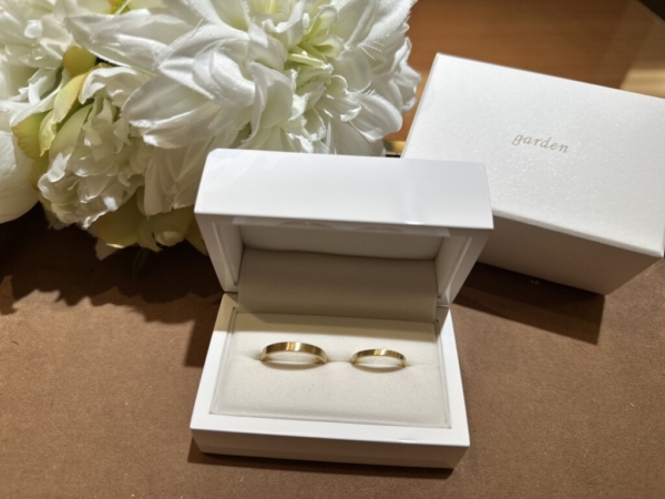 宍粟市よりご来店「garden handmade」の結婚指輪を手作りされました