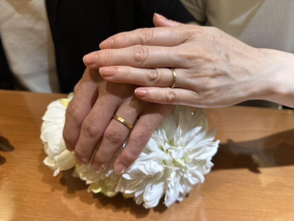 宍粟市よりご来店「garden handmade」の結婚指輪を手作りされました
