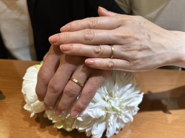 宍粟市よりご来店「ガーデンハンドメイド」の結婚指輪を手作りされました
