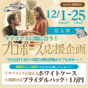 クリスマスに間に合う！プロポーズ応援企画【第５弾】