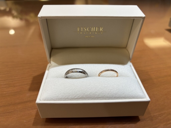 明石市からご来店「FISCHER・GRACE KAMA」のマリッジリングをご成約頂きました