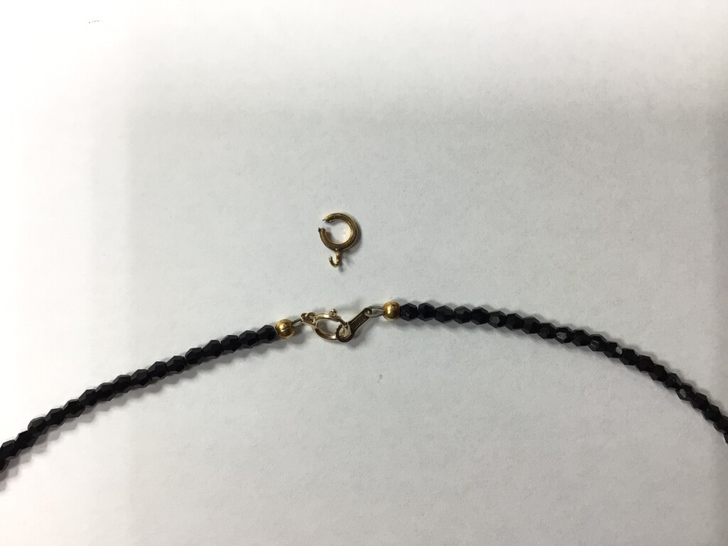 【K18YGネックレス】緩んでしまった引き輪を新しい引き輪に交換